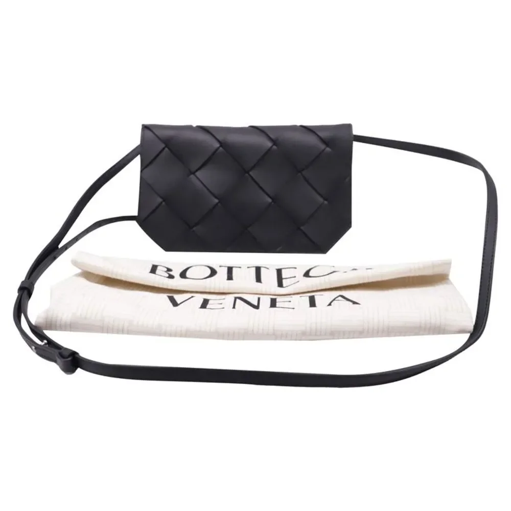 Bottega Veneta Diago Phone Pouch Bag in Black Calf Leather